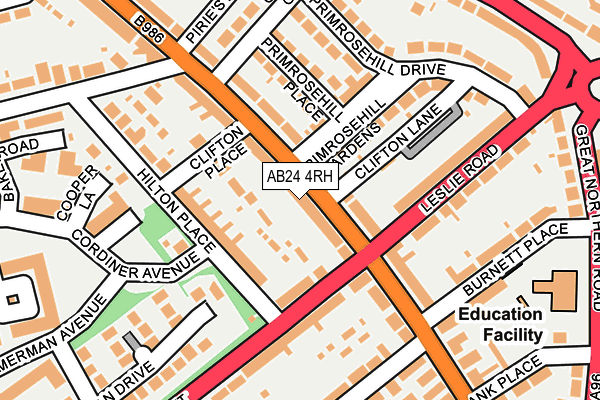 AB24 4RH map - OS OpenMap – Local (Ordnance Survey)