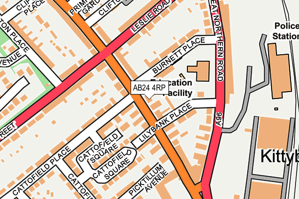 AB24 4RP map - OS OpenMap – Local (Ordnance Survey)