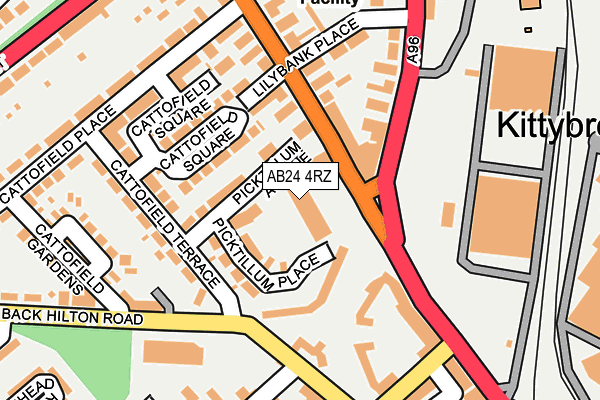 AB24 4RZ map - OS OpenMap – Local (Ordnance Survey)