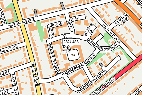 AB24 4SB map - OS OpenMap – Local (Ordnance Survey)
