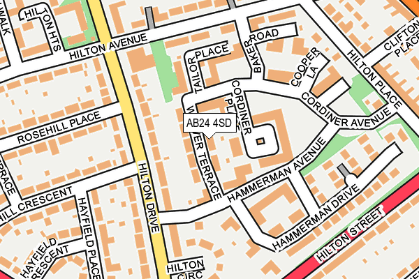 AB24 4SD map - OS OpenMap – Local (Ordnance Survey)