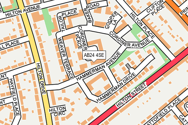 AB24 4SE map - OS OpenMap – Local (Ordnance Survey)