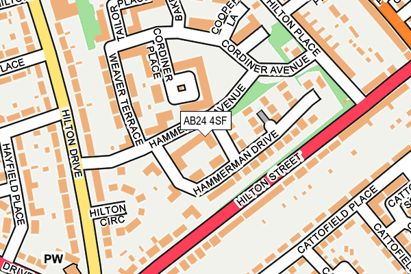 AB24 4SF map - OS OpenMap – Local (Ordnance Survey)