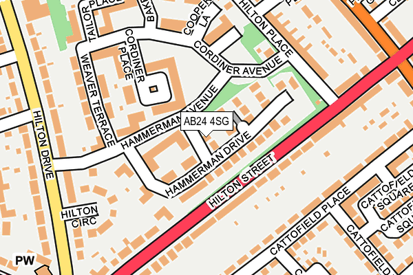 AB24 4SG map - OS OpenMap – Local (Ordnance Survey)