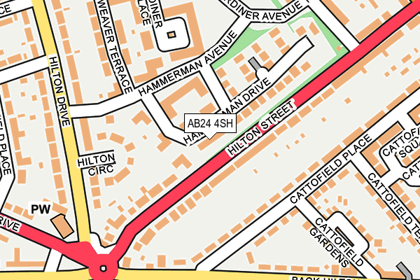 AB24 4SH map - OS OpenMap – Local (Ordnance Survey)