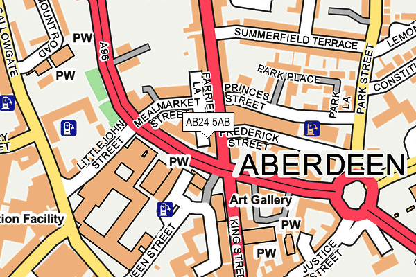 AB24 5AB map - OS OpenMap – Local (Ordnance Survey)