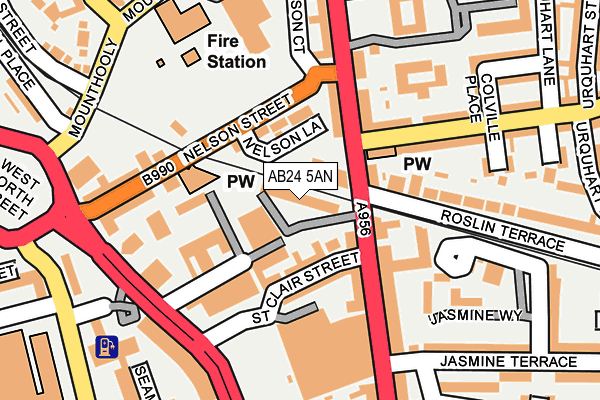 AB24 5AN map - OS OpenMap – Local (Ordnance Survey)