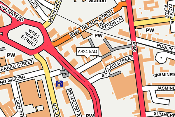 AB24 5AQ map - OS OpenMap – Local (Ordnance Survey)
