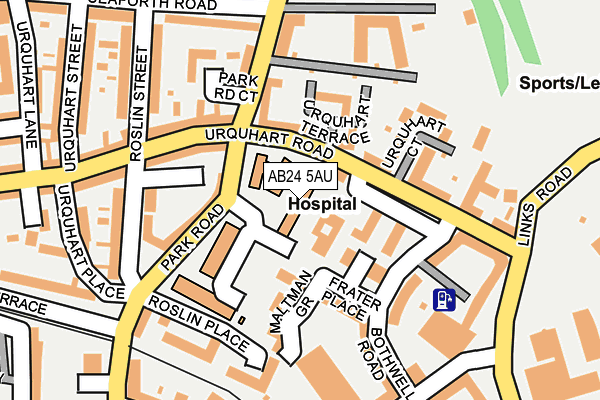 AB24 5AU map - OS OpenMap – Local (Ordnance Survey)