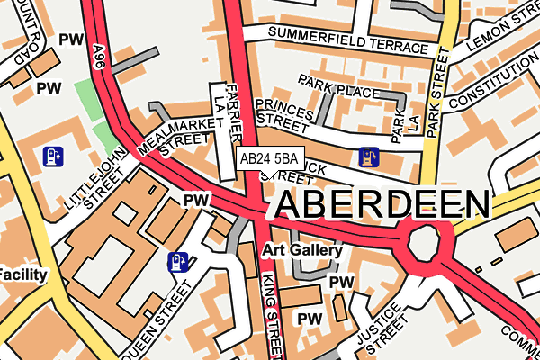 AB24 5BA map - OS OpenMap – Local (Ordnance Survey)