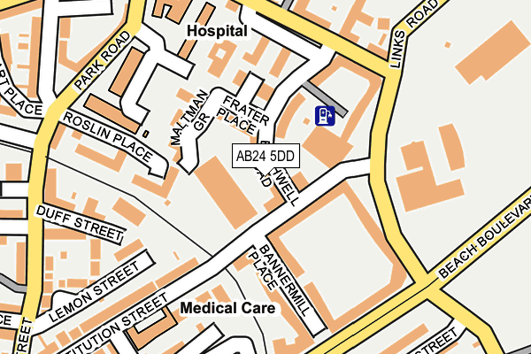 AB24 5DD map - OS OpenMap – Local (Ordnance Survey)
