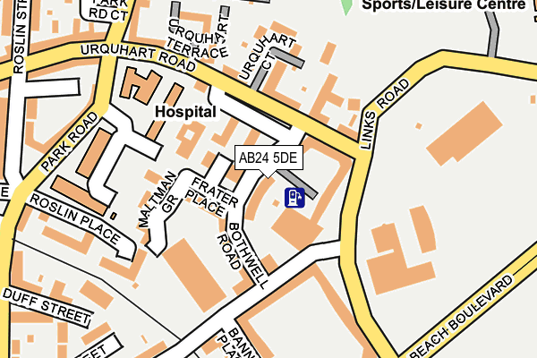 AB24 5DE map - OS OpenMap – Local (Ordnance Survey)