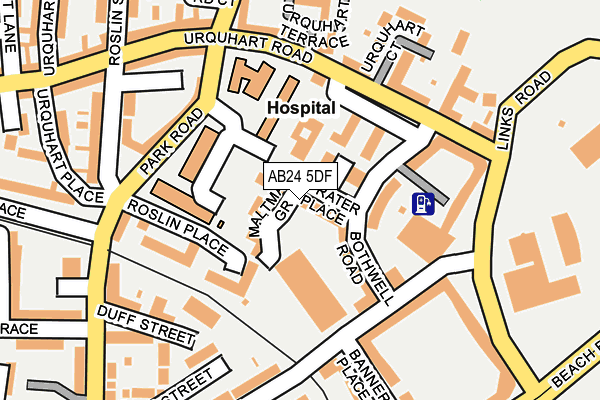 AB24 5DF map - OS OpenMap – Local (Ordnance Survey)