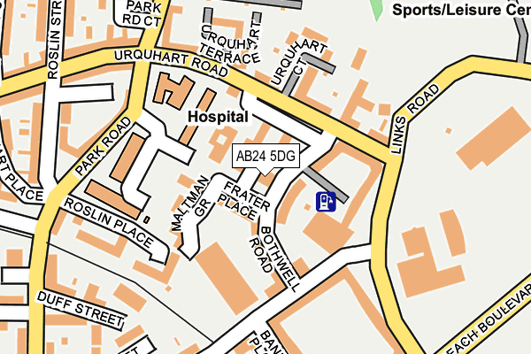 AB24 5DG map - OS OpenMap – Local (Ordnance Survey)
