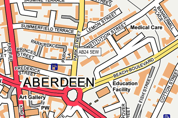 AB24 5EW map - OS OpenMap – Local (Ordnance Survey)