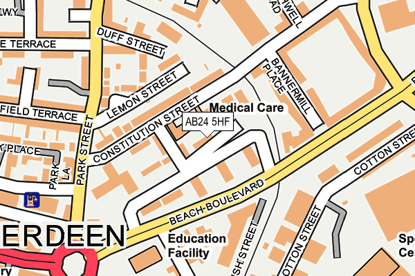 AB24 5HF map - OS OpenMap – Local (Ordnance Survey)
