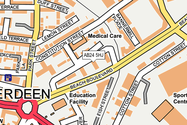 AB24 5HJ map - OS OpenMap – Local (Ordnance Survey)