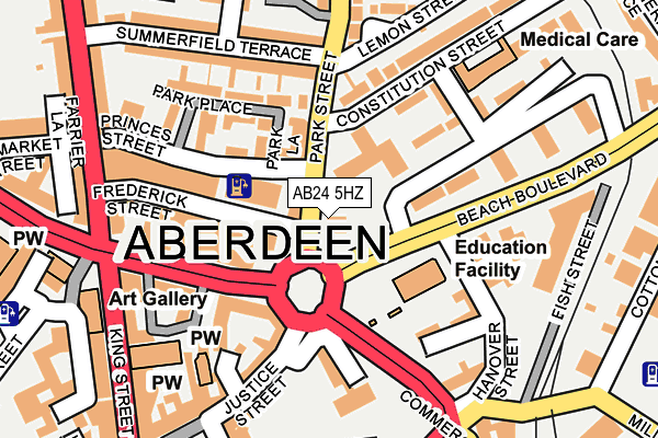 AB24 5HZ map - OS OpenMap – Local (Ordnance Survey)