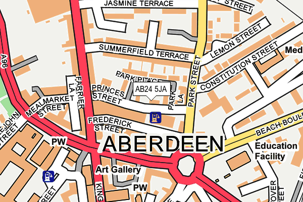 AB24 5JA map - OS OpenMap – Local (Ordnance Survey)