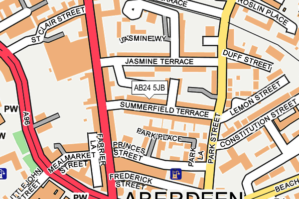 AB24 5JB map - OS OpenMap – Local (Ordnance Survey)