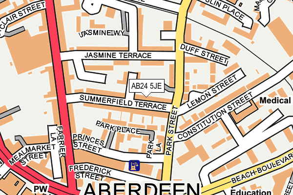 AB24 5JE map - OS OpenMap – Local (Ordnance Survey)