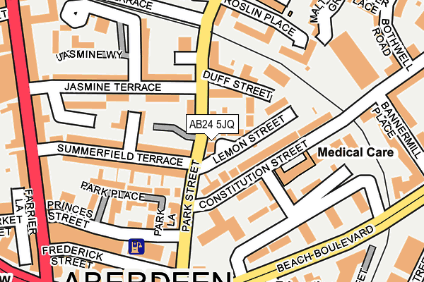 AB24 5JQ map - OS OpenMap – Local (Ordnance Survey)