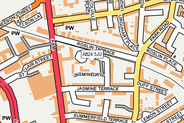 AB24 5JU map - OS OpenMap – Local (Ordnance Survey)