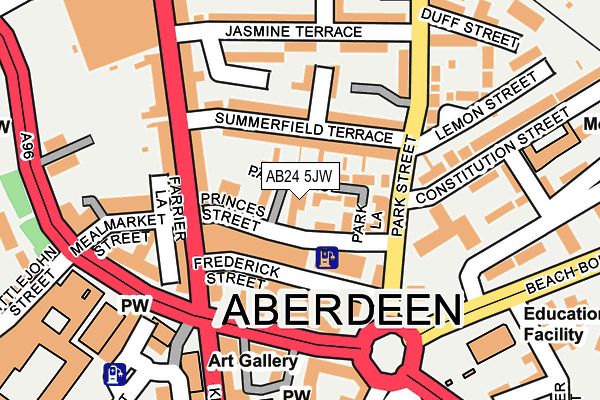 AB24 5JW map - OS OpenMap – Local (Ordnance Survey)