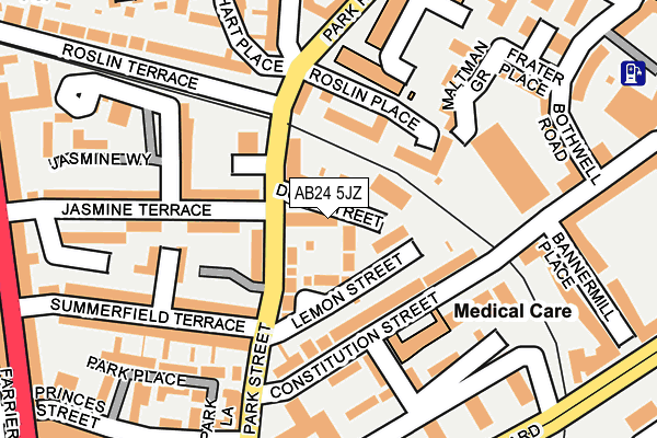 AB24 5JZ map - OS OpenMap – Local (Ordnance Survey)
