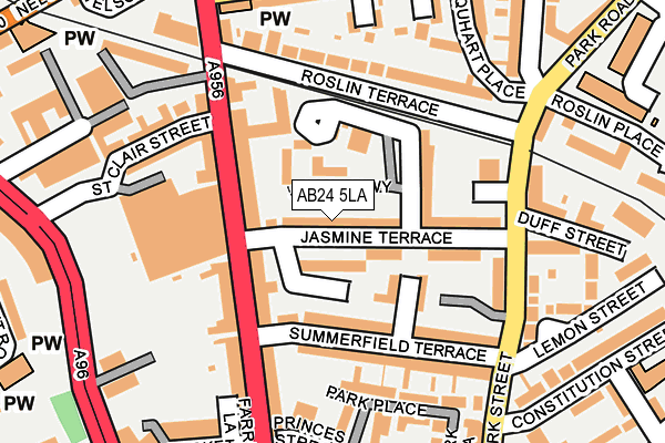 AB24 5LA map - OS OpenMap – Local (Ordnance Survey)