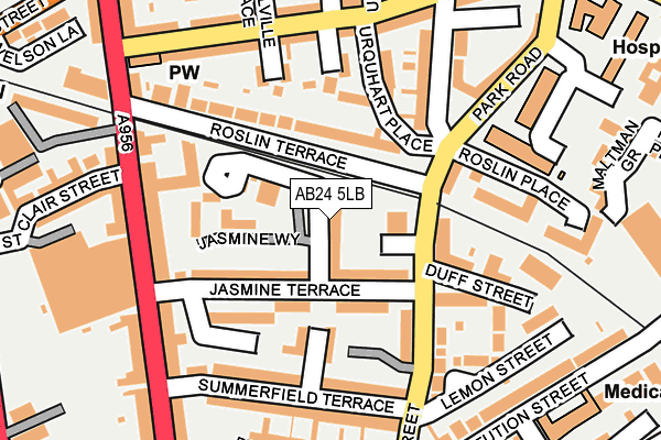 AB24 5LB map - OS OpenMap – Local (Ordnance Survey)