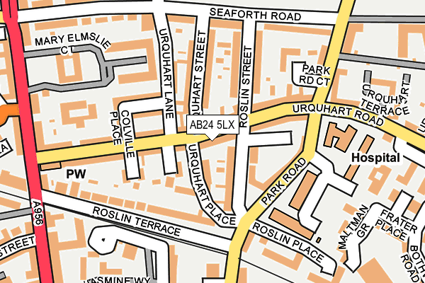 AB24 5LX map - OS OpenMap – Local (Ordnance Survey)