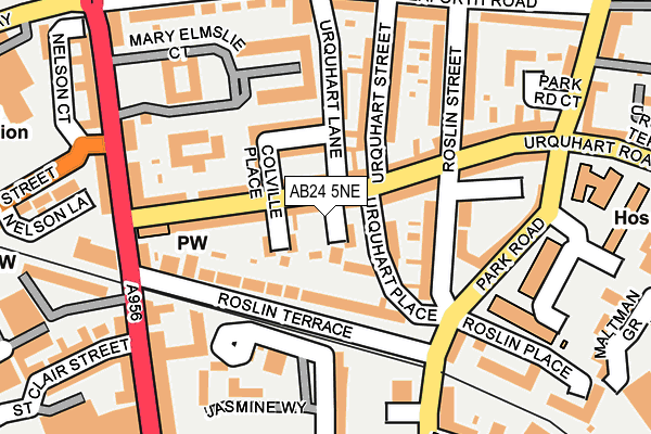 AB24 5NE map - OS OpenMap – Local (Ordnance Survey)