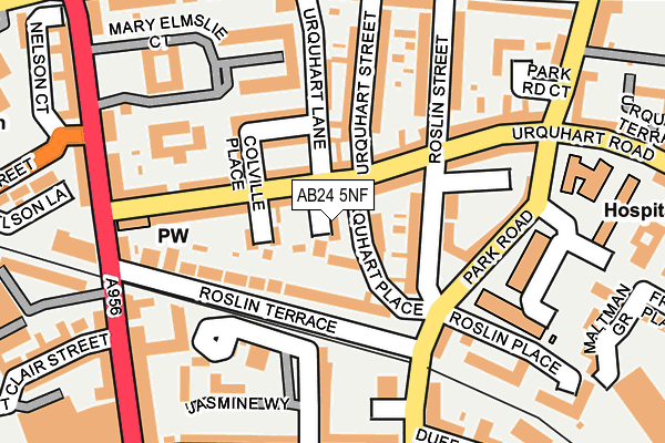 AB24 5NF map - OS OpenMap – Local (Ordnance Survey)