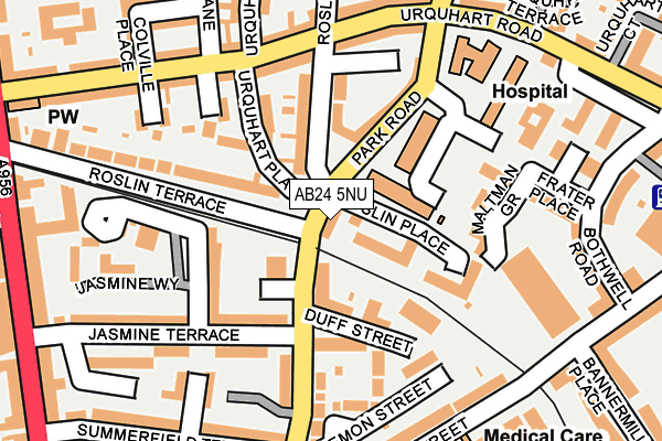 AB24 5NU map - OS OpenMap – Local (Ordnance Survey)