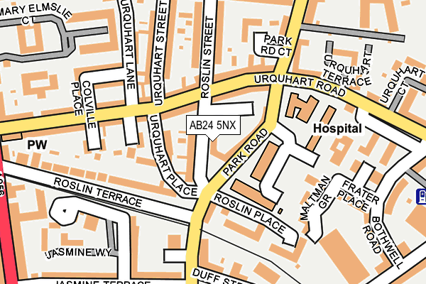 AB24 5NX map - OS OpenMap – Local (Ordnance Survey)
