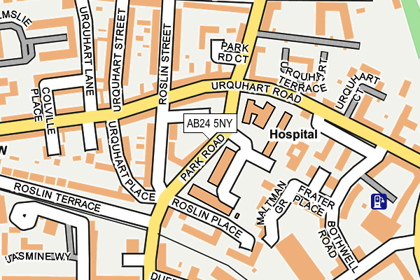AB24 5NY map - OS OpenMap – Local (Ordnance Survey)