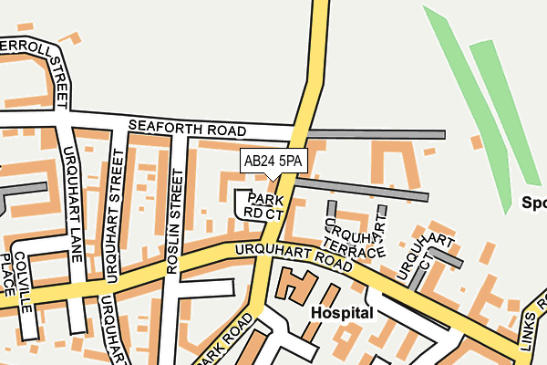 AB24 5PA map - OS OpenMap – Local (Ordnance Survey)