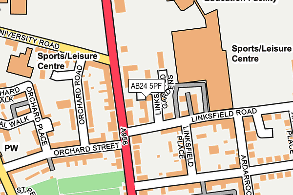 AB24 5PF map - OS OpenMap – Local (Ordnance Survey)
