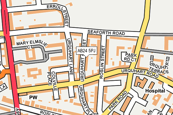 AB24 5PJ map - OS OpenMap – Local (Ordnance Survey)