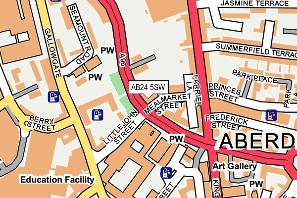 AB24 5SW map - OS OpenMap – Local (Ordnance Survey)