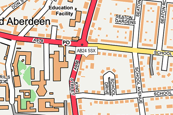 AB24 5SX map - OS OpenMap – Local (Ordnance Survey)