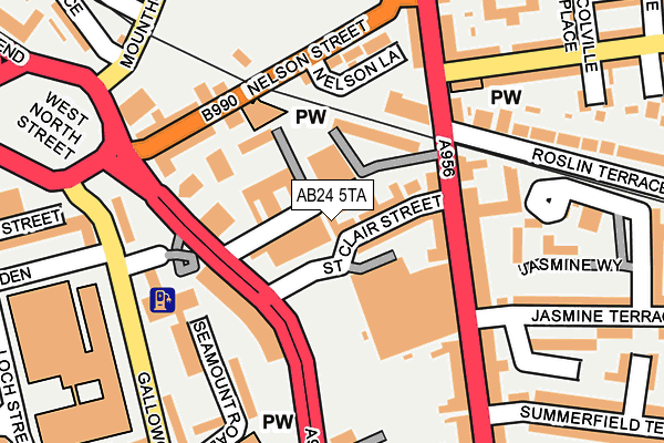 AB24 5TA map - OS OpenMap – Local (Ordnance Survey)
