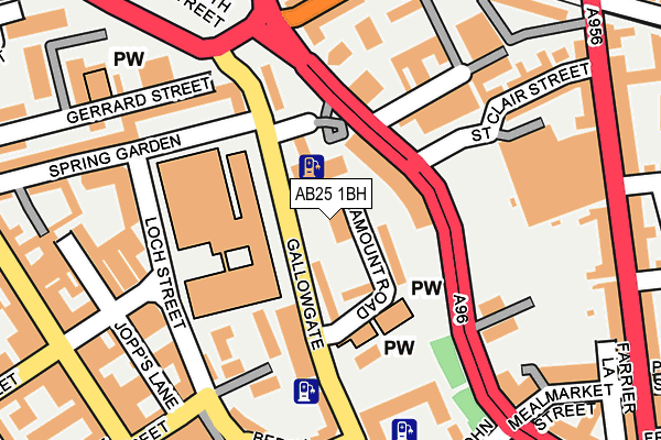 AB25 1BH map - OS OpenMap – Local (Ordnance Survey)