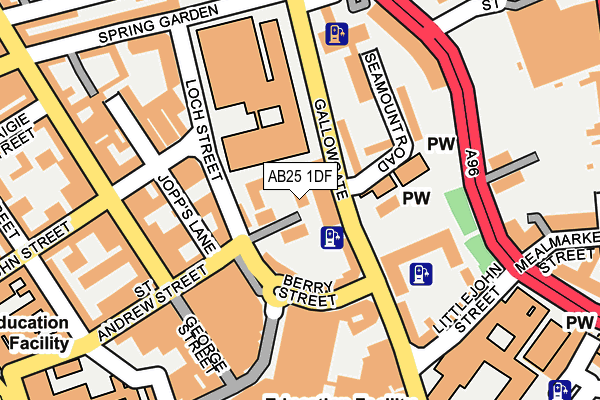 AB25 1DF map - OS OpenMap – Local (Ordnance Survey)