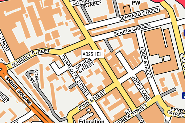 AB25 1EH map - OS OpenMap – Local (Ordnance Survey)