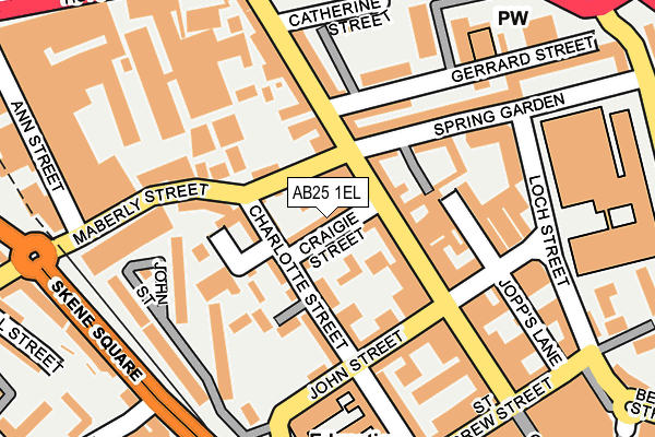 AB25 1EL map - OS OpenMap – Local (Ordnance Survey)