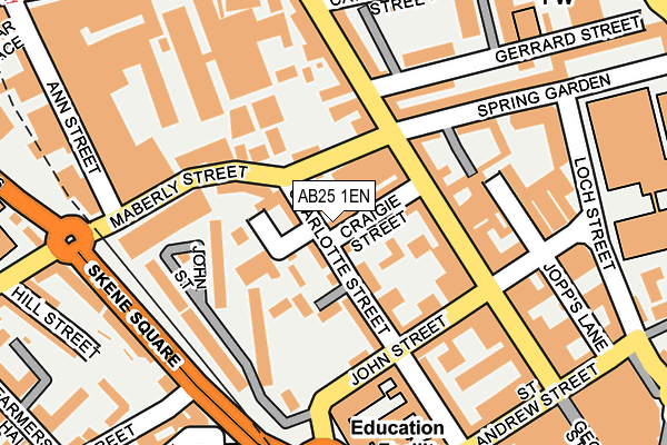 AB25 1EN map - OS OpenMap – Local (Ordnance Survey)