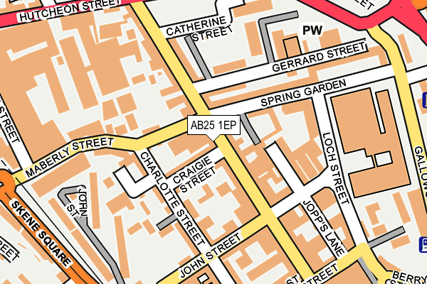 AB25 1EP map - OS OpenMap – Local (Ordnance Survey)