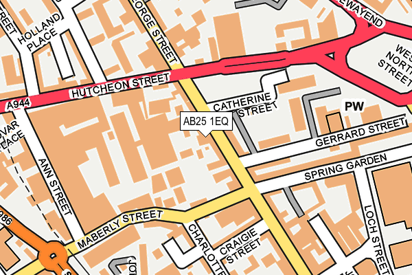 AB25 1EQ map - OS OpenMap – Local (Ordnance Survey)